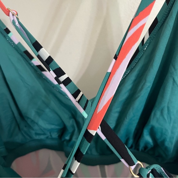 Women’s Anne Cole Tankini Top Tropical Print Cross Straps Size Large - Picture 11 of 12